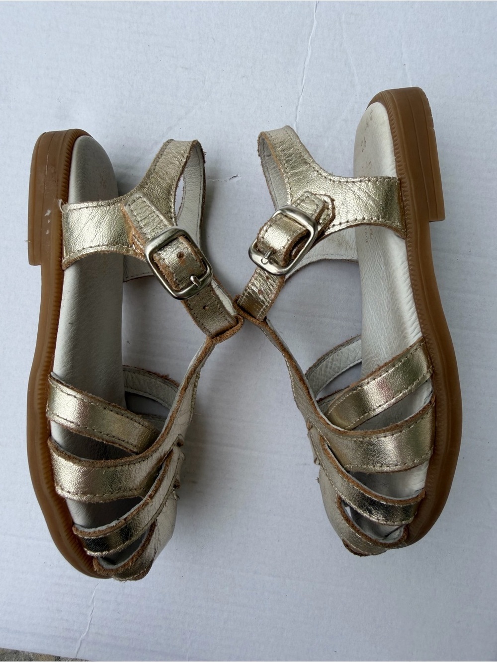 La Coqueta Sophia Sandal Metallic Gold Leather Girls Sandals | EU 26 - Picture 14 of 15